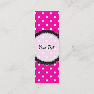 Lesezeichen Business Card Hot Pink Polka Dock Mini Visitenkarte