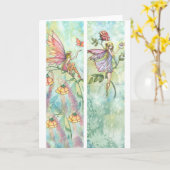 Lesezeichen Card Fairy Butterfly und Bunny Karte (Gelbe Blume)