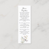 Lesezeichen der Beerdigung der Libellen, Friedhof- Mini Visitenkarte (Rückseite)