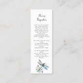 Lesezeichen der Beerdigung der Libellen, Friedhof- Mini Visitenkarte (Rückseite)