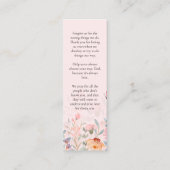 Lesezeichen der blumenrosa Gedenkkarte für das Geb Telefonnummerkarte (Rückseite)