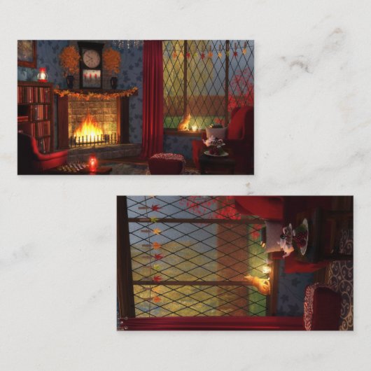 Lesezeichen der Herbstruhelosigkeit Visitenkarte (Vorne/Hinten)