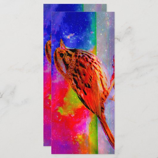 Lesezeichen der kosmischen Vogelwelt Menükarte (Vorne/Hinten)