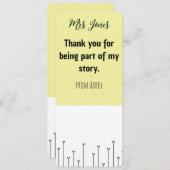 Lesezeichen des personalisierten Lehrers Feiertagskarte (Vorne/Hinten)