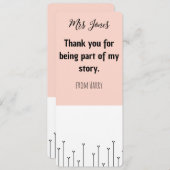 Lesezeichen des personalisierten Lehrers Feiertagskarte (Vorne/Hinten)