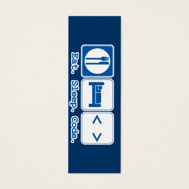 Lesezeichen "eat sleep code (html)" (Vorderseite)
