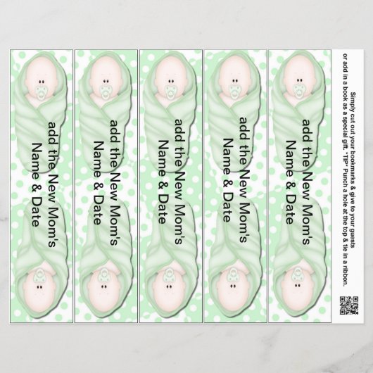 Lesezeichen Favoriten für Baby-Dusche Gastgeschenk Flyer (Vorne)