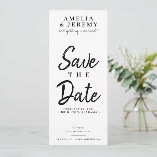 Lesezeichen Foto Stand l Fun Save the Date Hochzei Einladung (Stehend Vorderseite)