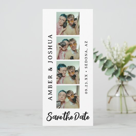Lesezeichen Foto Stand Modern Save the Date (Stehend Vorderseite)