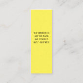 Lesezeichen für Autor mit hellen Farben Mini Visitenkarte (Rückseite)