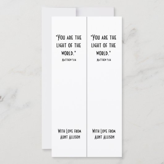 Lesezeichen für christliche Aquarellfarben Karte (Rückseite)