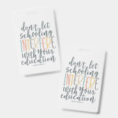 Lesezeichen für die Bildung von Homeschoools Ausweis (Front & Back)