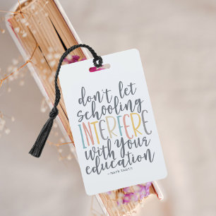 Lesezeichen für die Bildung von Homeschoools Ausweis
