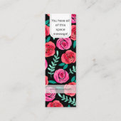 Lesezeichen für handgezeichnete Blume Mini Visitenkarte (Vorderseite)