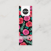 Lesezeichen für handgezeichnete Blume Mini Visitenkarte (Rückseite)