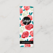 Lesezeichen für handgezeichnete Blume Mini Visitenkarte (Vorderseite)