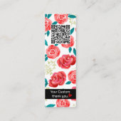 Lesezeichen für handgezeichnete Blume Mini Visitenkarte (Rückseite)