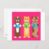 Lesezeichen für Katzen und Hunde Postkarte (Vorne/Hinten)