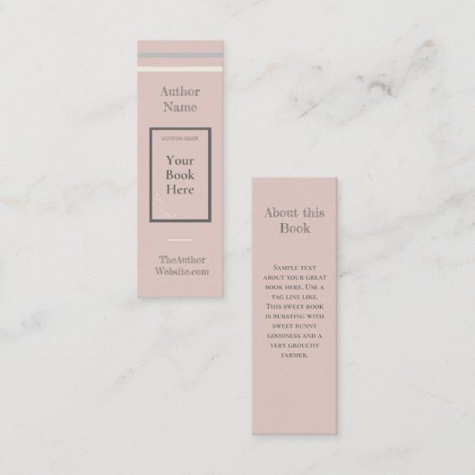 Lesezeichen für Kinderbuch oder Romantik Mini Visitenkarte (Vorne/Hinten)