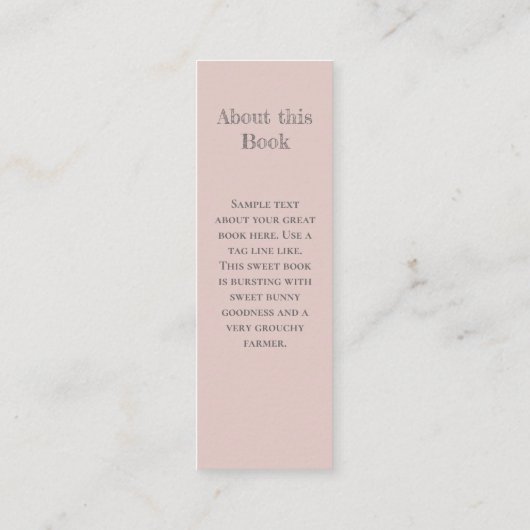 Lesezeichen für Kinderbuch oder Romantik Mini Visitenkarte (Rückseite)