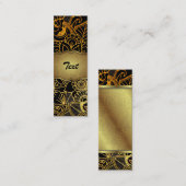 Lesezeichen-Geschäfts-Karten-Blumengekritzel-Gold Mini Visitenkarte (Vorne/Hinten)