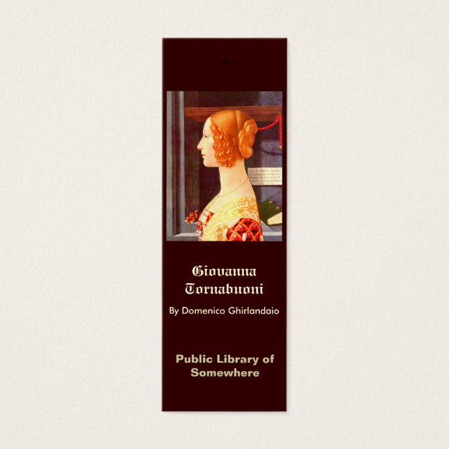 Lesezeichen - Giovanna Tornabuoni (Vorderseite)