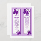 Lesezeichen Hochzeitskleid Lila Frühlingsschmetter Einladungspostkarte (Vorne/Hinten)