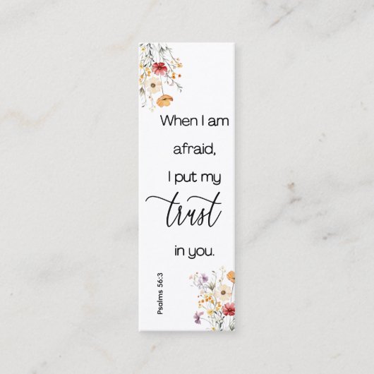 Lesezeichen-Karte für christliche Blumenbibel Mini Visitenkarte (Vorderseite)