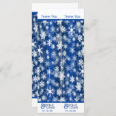 Lesezeichen mit blauen und weißen Schneeflocken (2 (Vorne/Hinten)