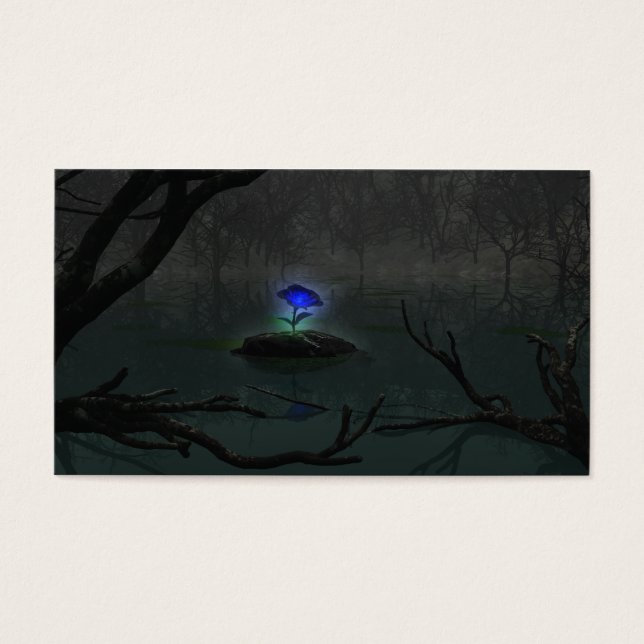 Lesezeichen mit blauer Rose (Vorderseite)