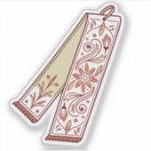Lesezeichen mit einem Retro-Blumenmuster Aufkleber (Vorderseite)