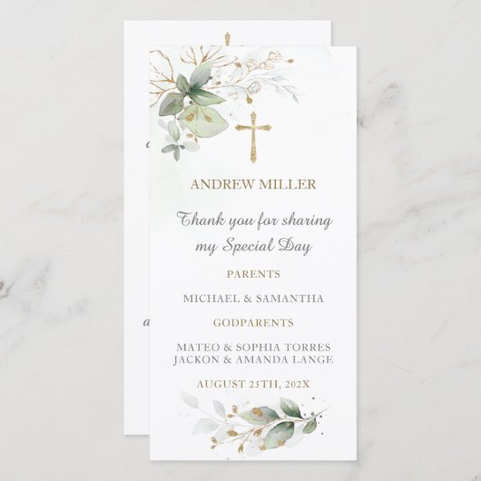 Lesezeichen Taufkarte (Vorne/Hinten)