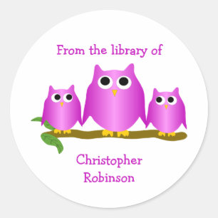 Lesezeichen von Purple Owls Design Runder Aufkleber