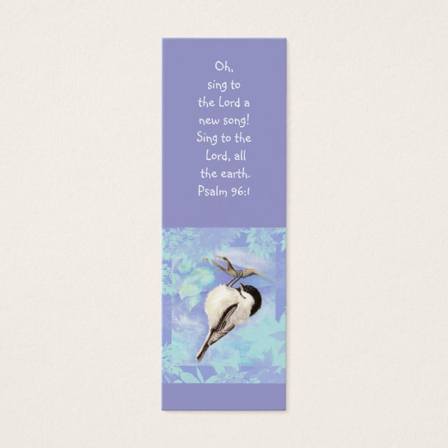 Lesezeichen Wasserfarbe Chickadee Bird Scripture B (Vorderseite)