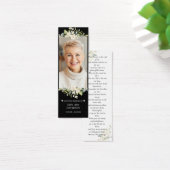 Lesezeichen "Weiße Blume Foto Gedenkfeier Gedicht" (Schreibtisch)