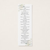 Lesezeichen "Weiße Blume Foto Gedenkfeier Gedicht" (Rückseite)