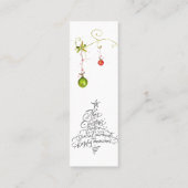 LESEZEICHEN Winter Happy Holiday wünscht Mini Visitenkarte (Rückseite)