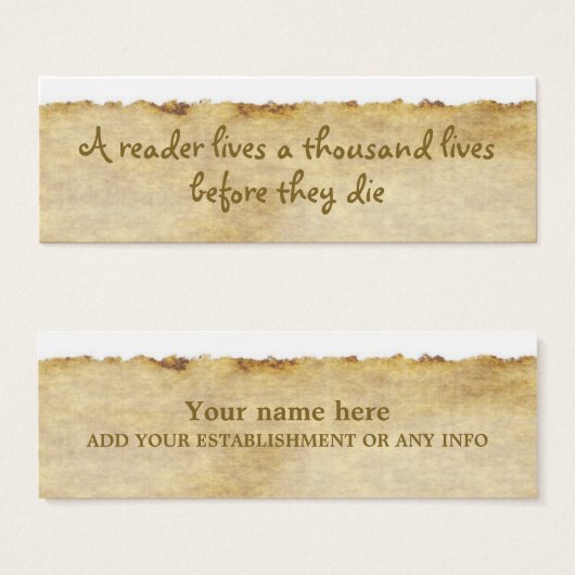 Lesezeichen zum Vintagen Papiereffekt (Vorne & Hinten)