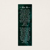 Lesezeichen zur Beerdigung von Gedächtnistraining- (Rückseite)