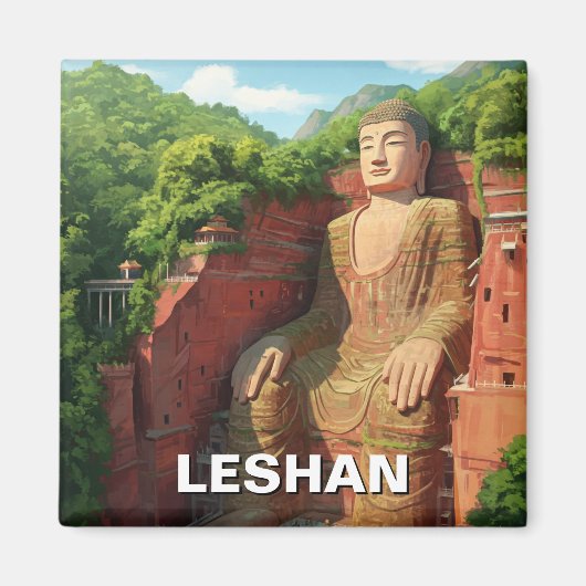 Leshan Giant Buddha China Travel Magnet (Vorne)
