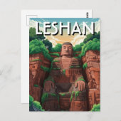 Leshan Giant Buddha China Travel Postkarte (Vorne/Hinten)