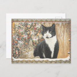 Lesley Anne Ivory Christmas Cat Postcard Postkarte