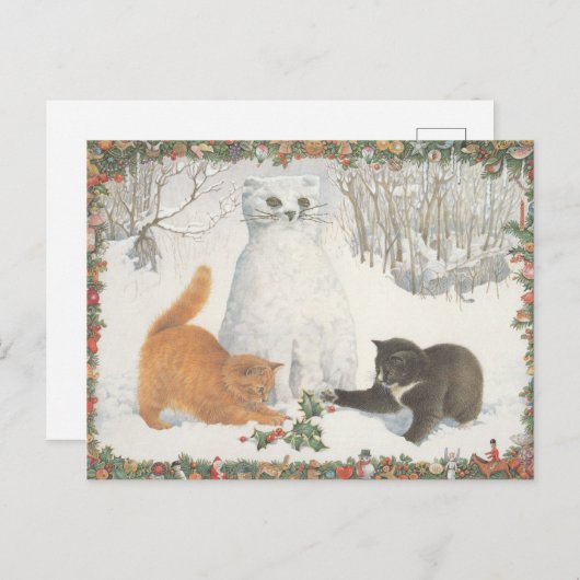 Lesley Anne Ivory Christmas Cat Postcard Postkarte (Vorne/Hinten)