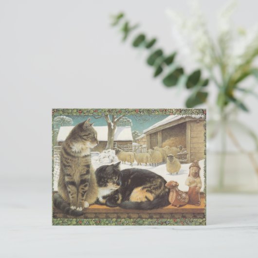 LESLEY ANNE IVORYS CHRISTMAS CAT POSTCARD POSTKARTE (Stehend Vorderseite)