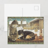 LESLEY ANNE IVORYS CHRISTMAS CAT POSTCARD POSTKARTE (Vorne/Hinten)