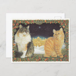 LESLEY ANNE IVORYS CHRISTMAS CAT POSTCARD POSTKARTE