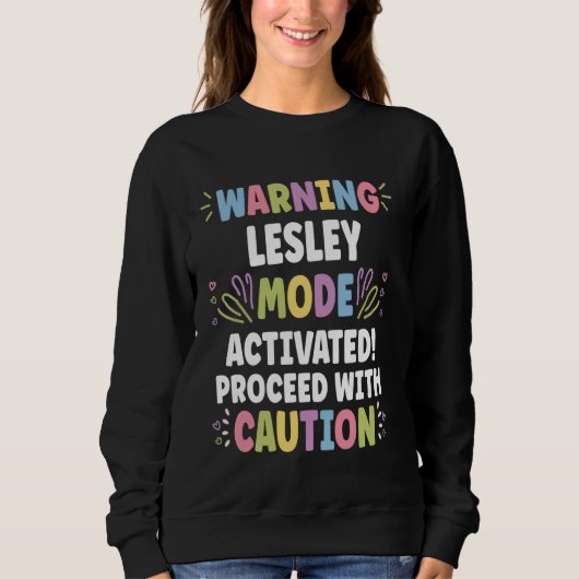 LESLEY Personalisiert Name Funny Niedlich Custom L Sweatshirt (Vorderseite)