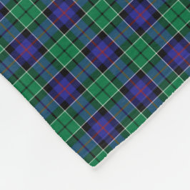 Leslie Clan Bright Blue und Green Hunting Tartan Fleecedecke