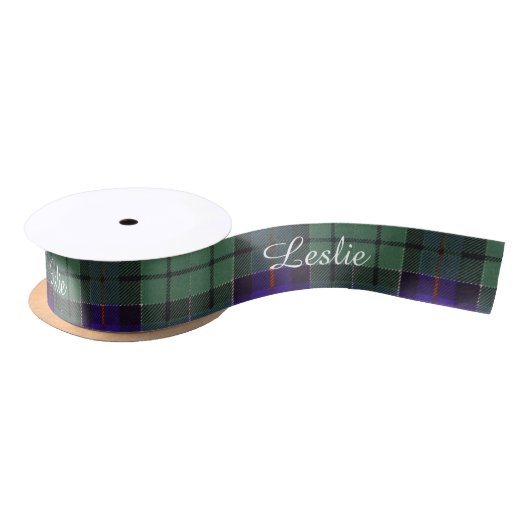 Leslie-Clan karierter schottischer Tartan Satinband (Spule)