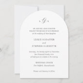 Leslie Classic Monogram Elegant Wedding Einladung (Vorderseite)